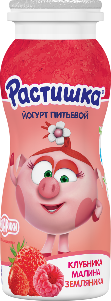 Питьевой йогурт клубника малина земляника 90 г Растишка, фото