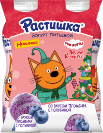 Питьевой йогурт кпломбир с голубикой 90 г Растишка, фото